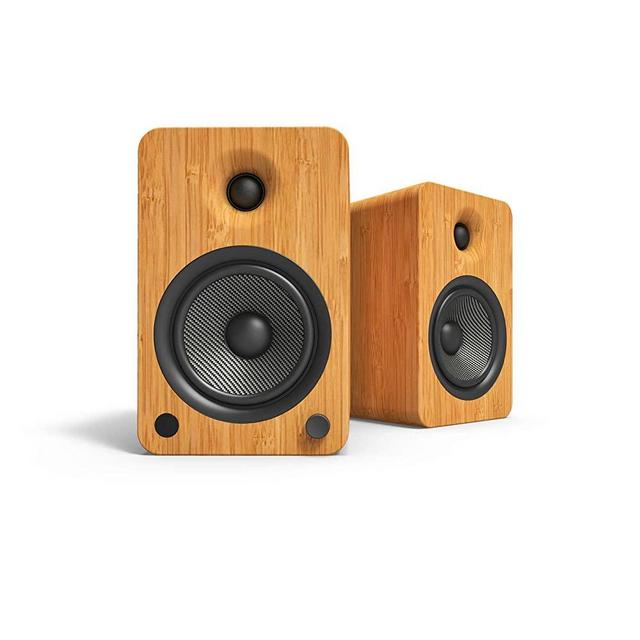 Kanto YU6 Powered Bookshelf Speakers with Bluetooth and Phono Preamp | Bamboo | Pair