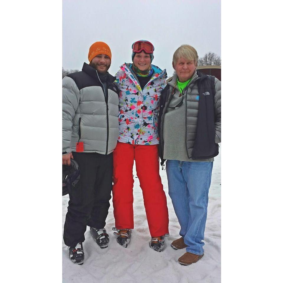 Teaching Kev how to ski up at Crystal Mountain