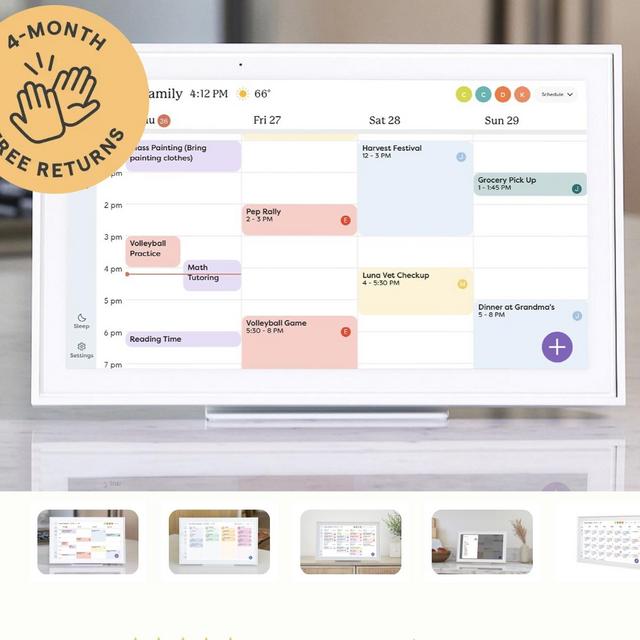 Skylight - Calendar: 15 Inch Touchscreen Smart Calendar and Chore Chart - White