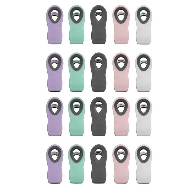 COOK WITH COLOR Chip Bag Clips with Magnet for Food Storage with Airtight Seal Grip for Bread Bags, Snack Bags and Food Bags