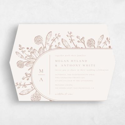 Beige Diamond Wedding Invitation - Preciada Landscape