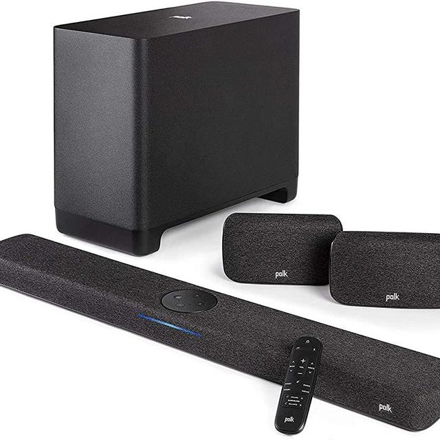 React Sound Bar, Polk SR2 Surround Speakers & Polk React 7-inch Subwoofer