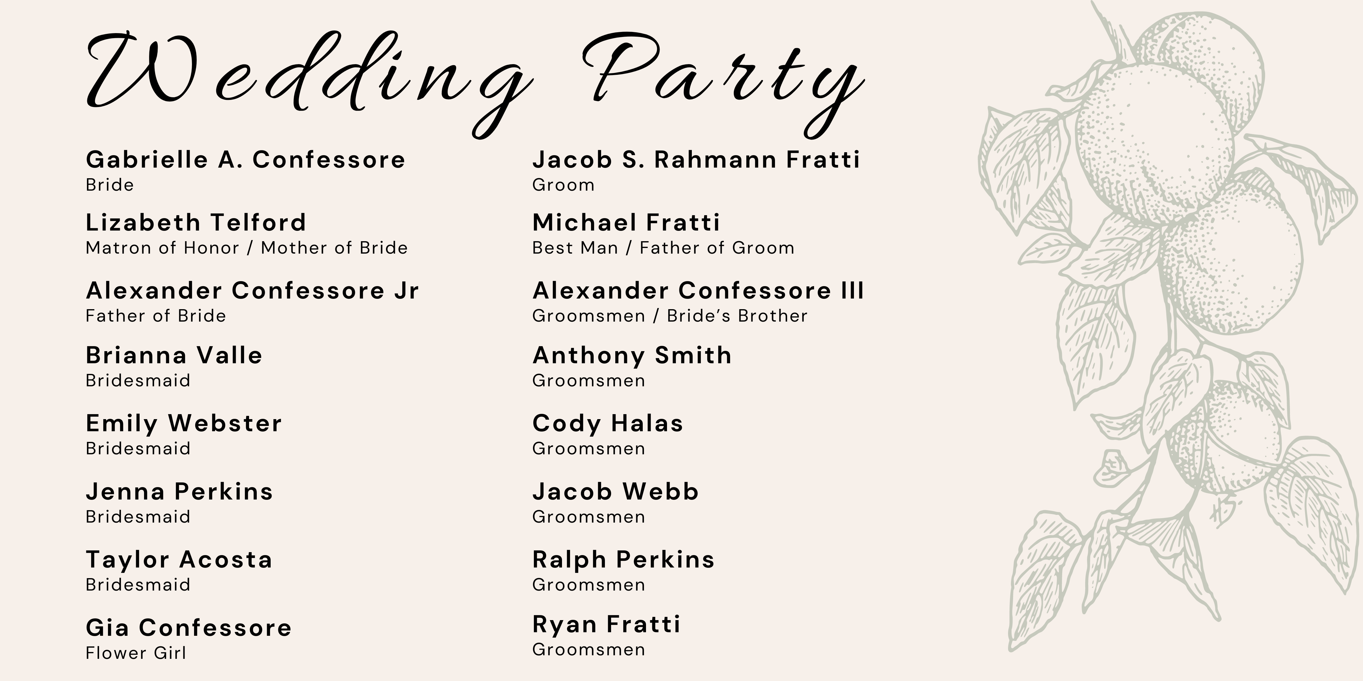 The Wedding Website of Gabrielle Confessore and Jacob Fratti