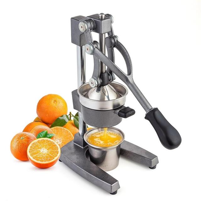 Manual Cast Iron Juicer, Commercial Lemon Squeezer, Professional Citrus Juicer, Ideal for Extracting Juice From Lemons, Oranges, and Grapefruits. Easy to Clean. (Gray)