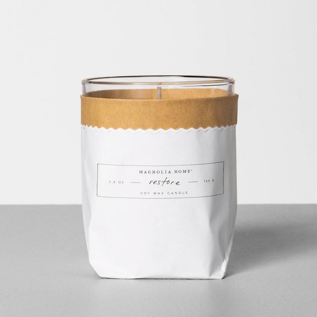 5.8oz Bagged Glass Jar Candle Restore - Magnolia Home by Joanna Gaines