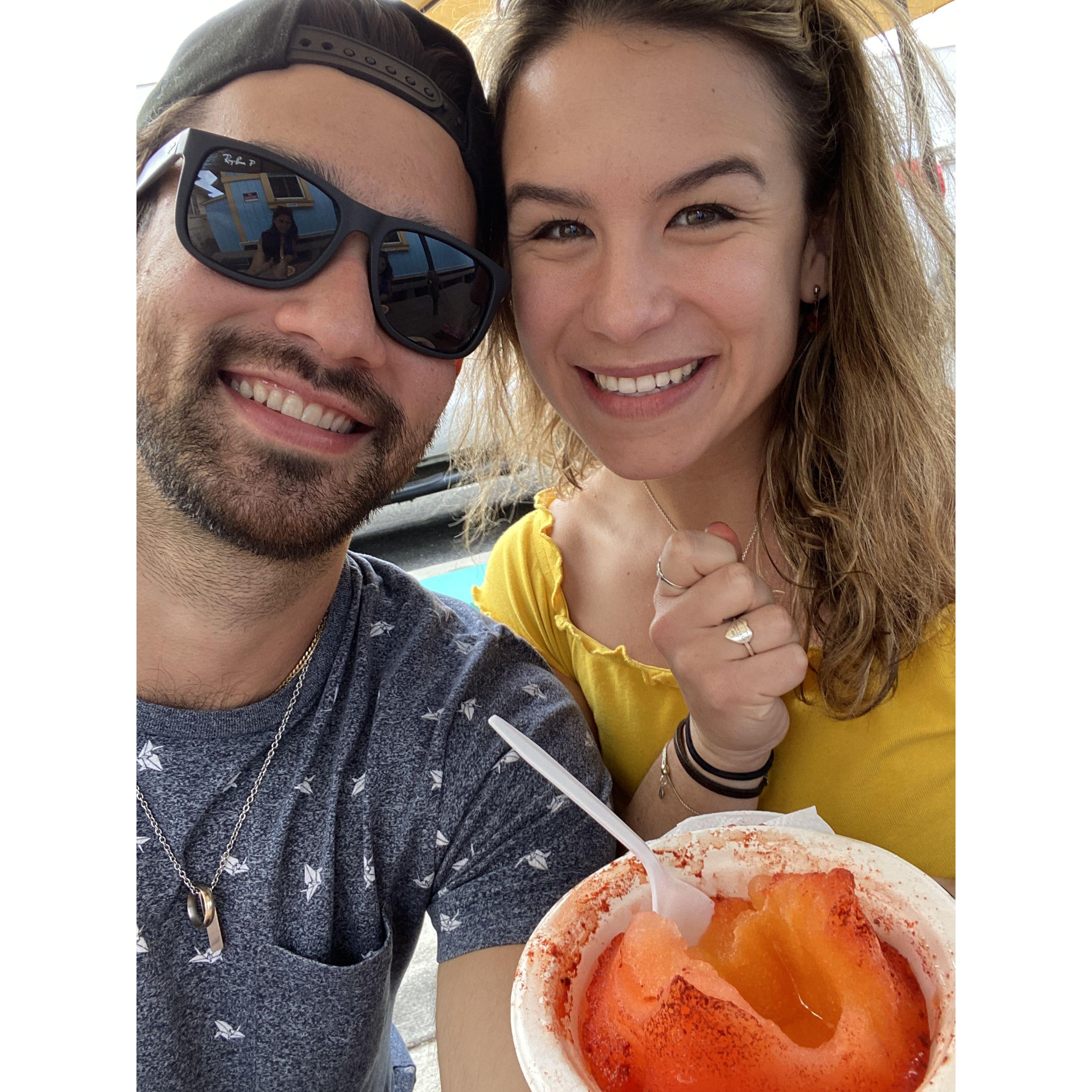 With Erin's favorite dessert.