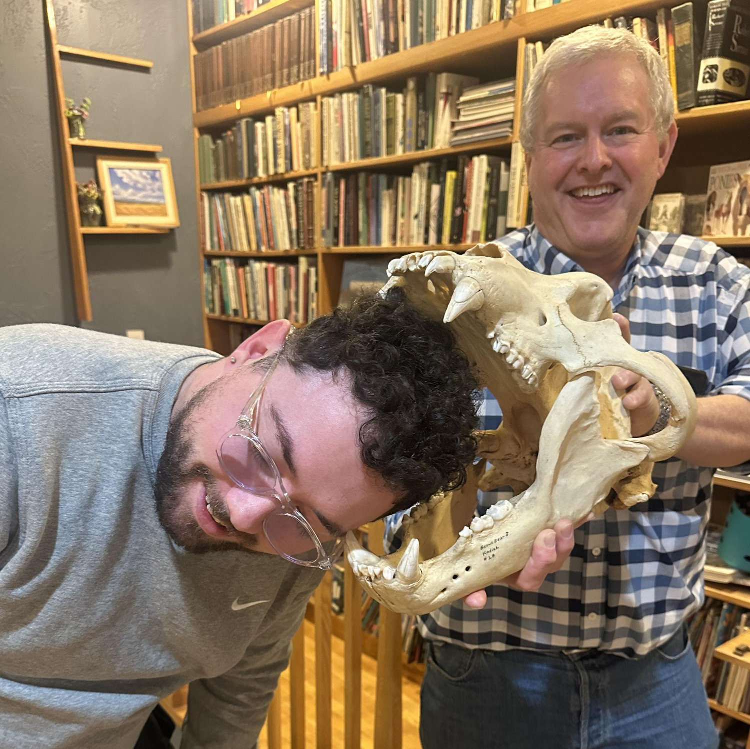 Em's dad showing Seth some of the best treasures in his collection (if you know, this is where Em got her collecting tendencies from)!