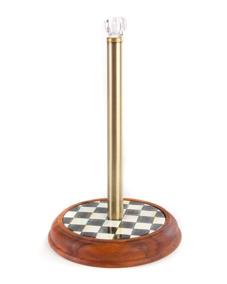 MacKenzie-Childs Courtly Check Wood Paper Towel Holder