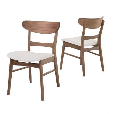 Idalia Dining Chair (Set of 2)- Light Beige/Walnut - Christopher Knight Home