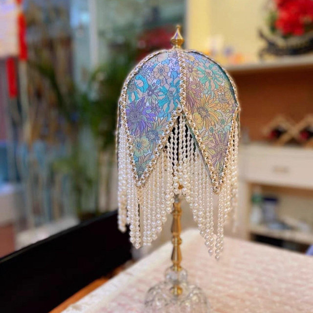 Handmade LampShade With Fringes-Victorian Lampshade Only-Luxury Ceiling Pendent-Custom LampShade-Vintage Style Lampshade-Lampshade For Table