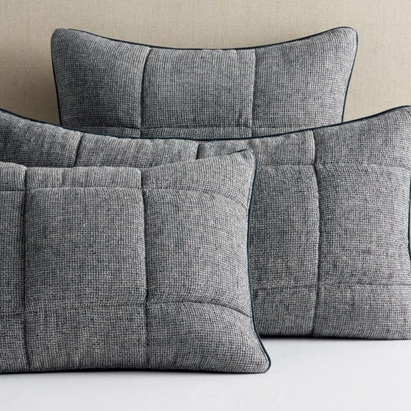 European Flax Linen Waffle Pillows - Set of 2