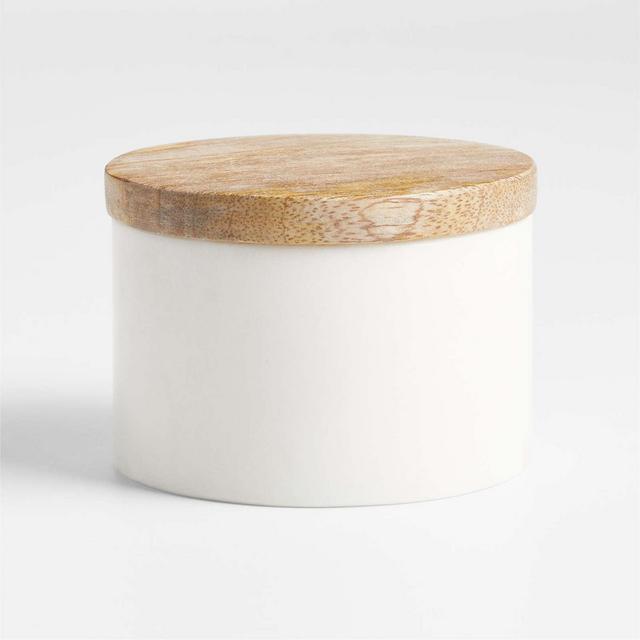 Marble and Wood Salt Cellar