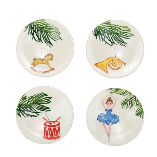 Nutcrackers Assorted Canape Plates, Set of 4