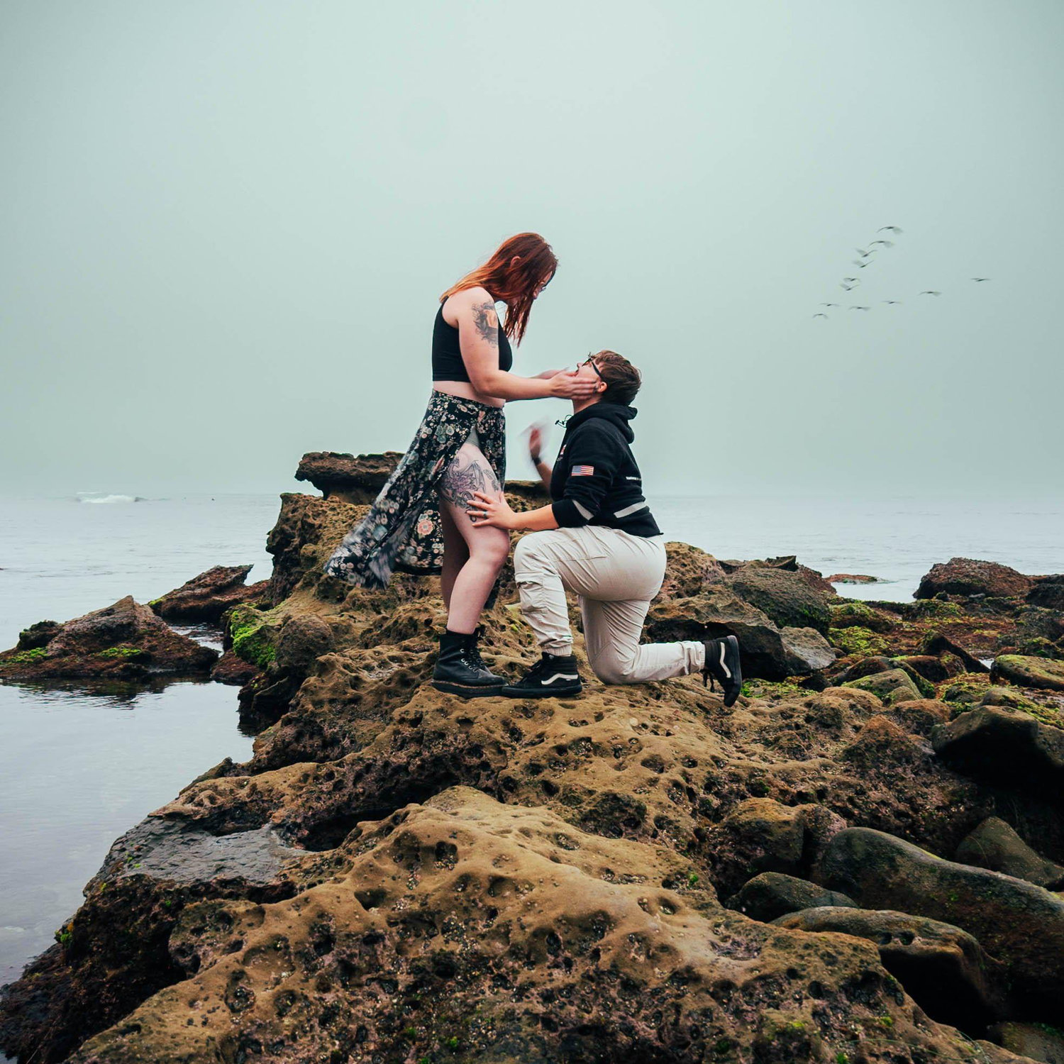 Katy proposed on the sunset cliffs in San Diego