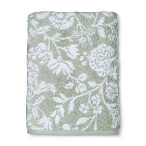 Performance Floral Texture Bath Towel Light Sage Green - Threshold™