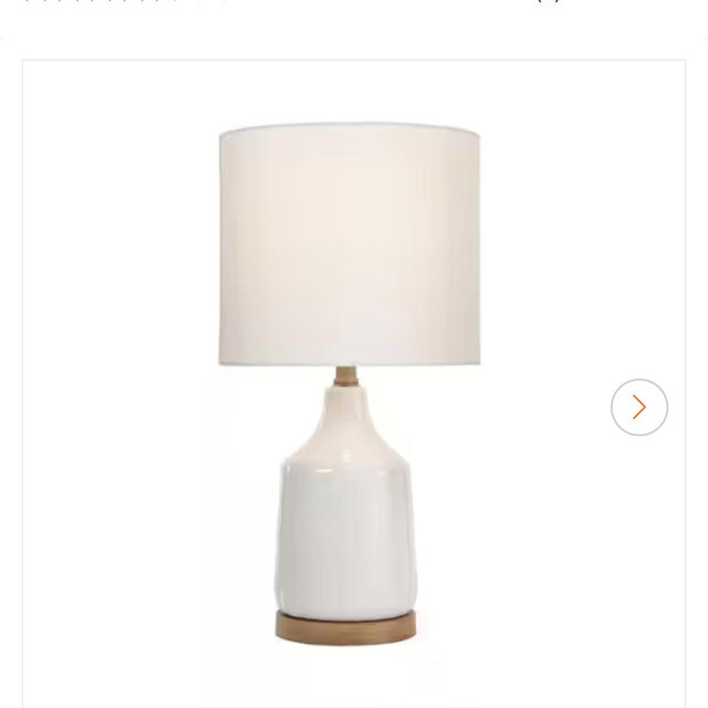 Hampton Bay Saddlebrook 21.5 in. Cream Ceramic and Faux Wood Table Lamp with White Fabric Shade HD6360A