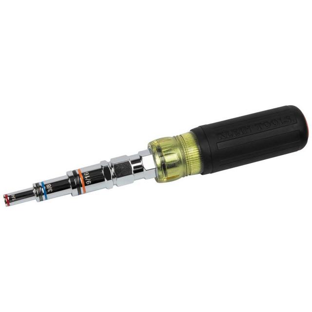 Klein Tools 32809MAG 9-in-1 Multi-Nut Driver Tool, Magnetic SAE Pass Through Driver with Hex Nut Sizes 3/16 to 3/4-Inch