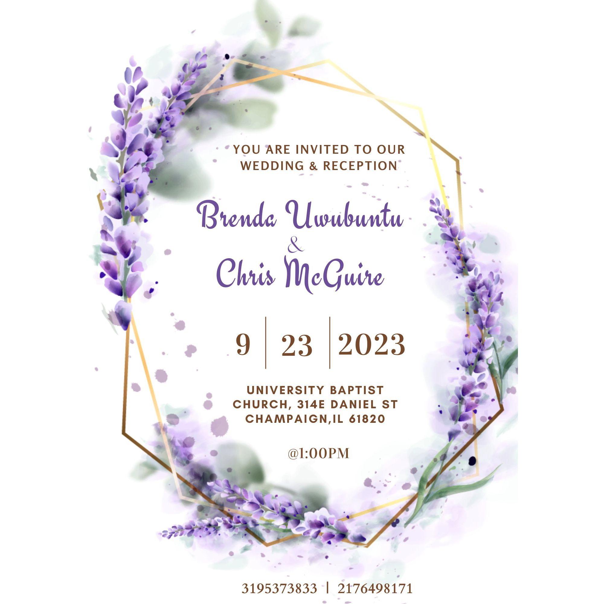 Please pray that Jesus attends Chris and Brenda's wedding and that He establishes this marriage now and here, forever!