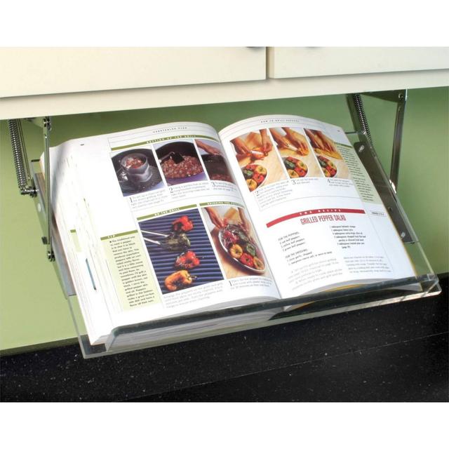 Clear Solutions Under Cabinet Mounted Cookbook Holder - Acrylic - Made in The USA
