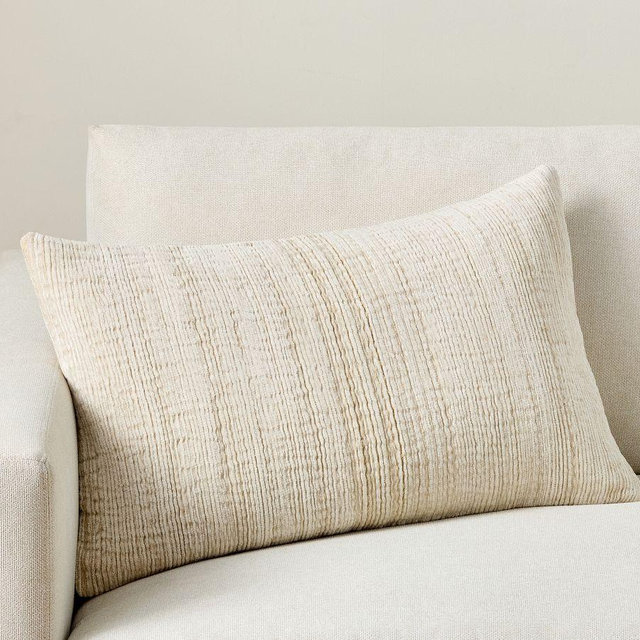 Textured Chenille Solid Lumbar16x26 InchesParchment