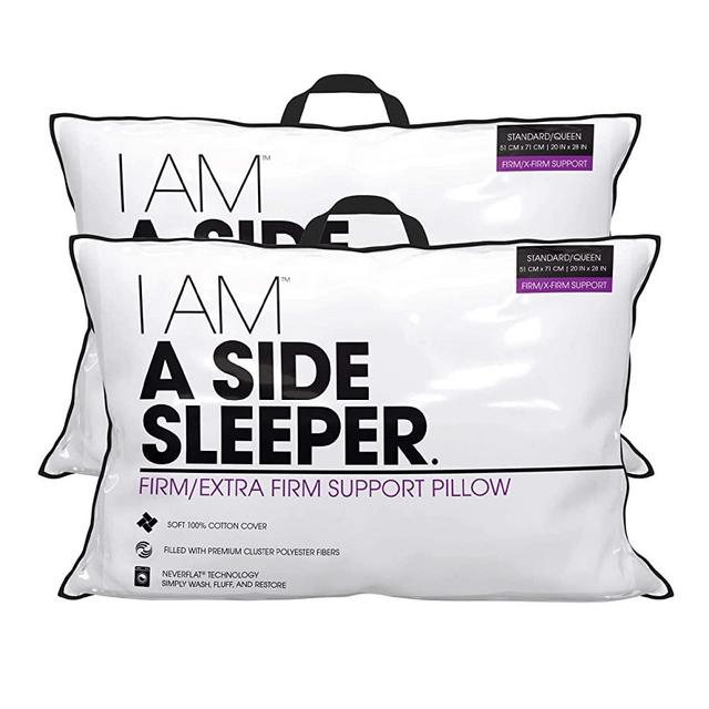 I AM A Side Sleeper, Set of 2 Pillow, King (Pack of 2), White 2 Piece