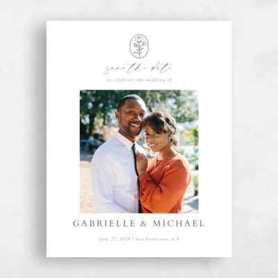 Green Simple Wedding Save the Date - Sintra Photo