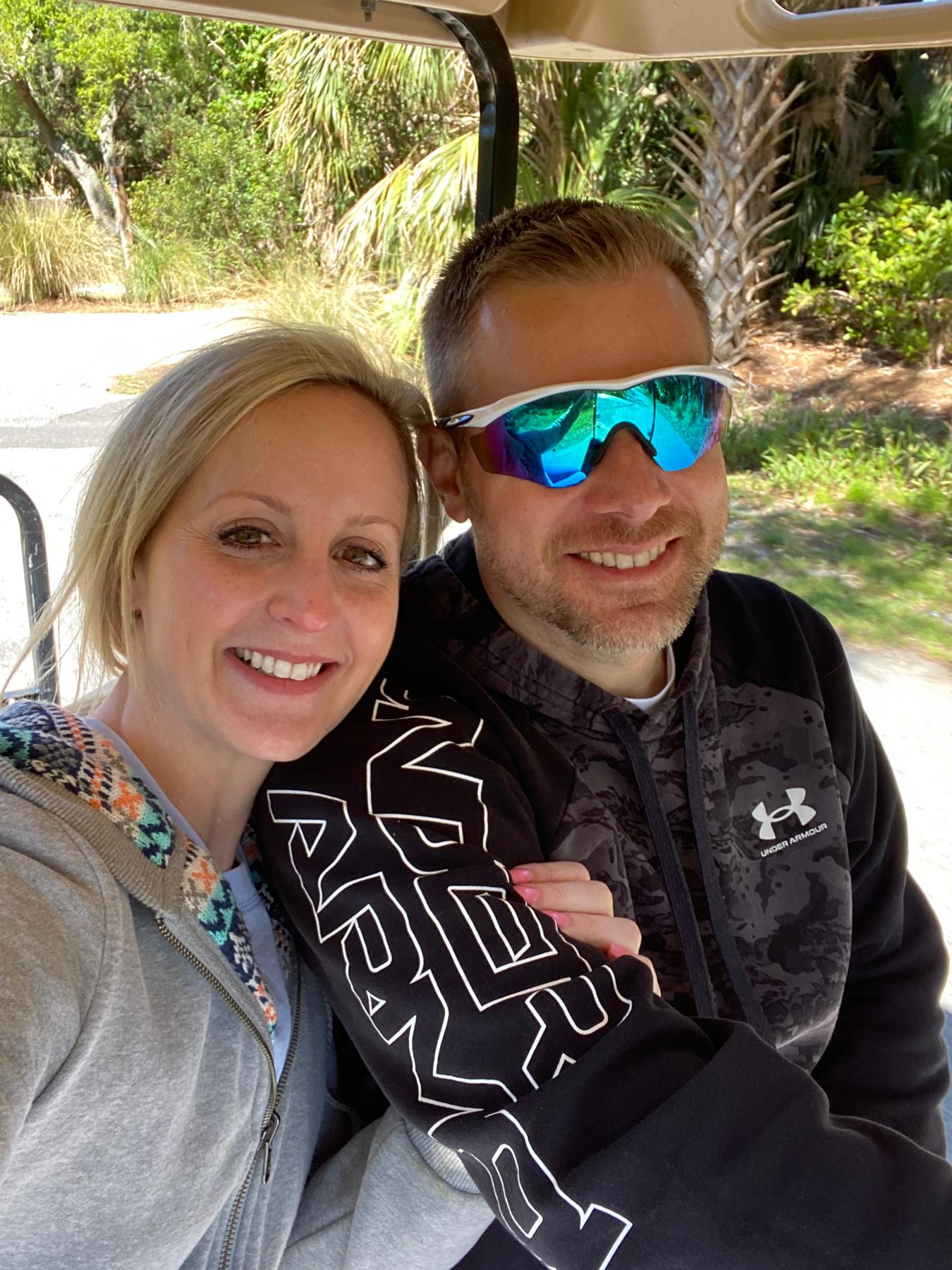 Golf carting around folly :)