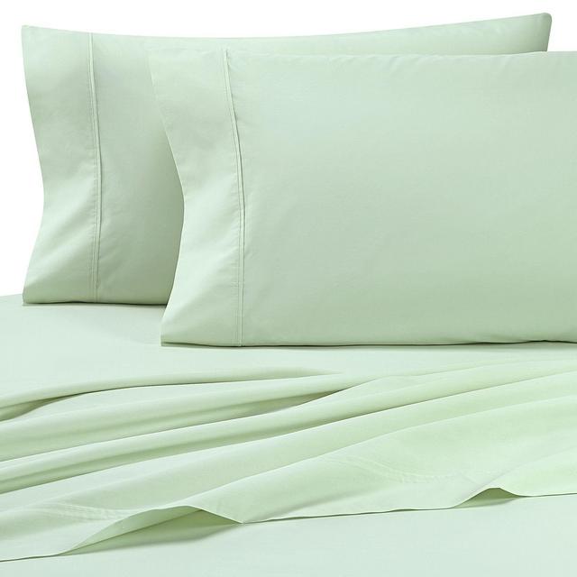 Heartland® HomeGrown™ 325 TC Cotton Percale Queen Flat Sheet in Light Green