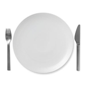 White Fluted Coupe Dinner Plate