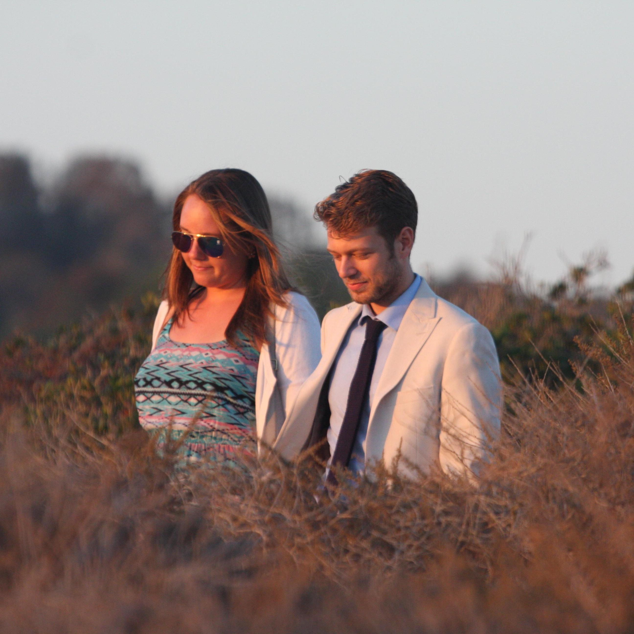 Walking to the cliffside before he proposed.