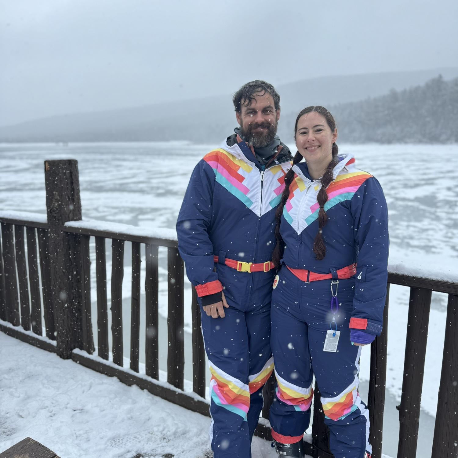 Picturesque stop at the boathouse while it snowed