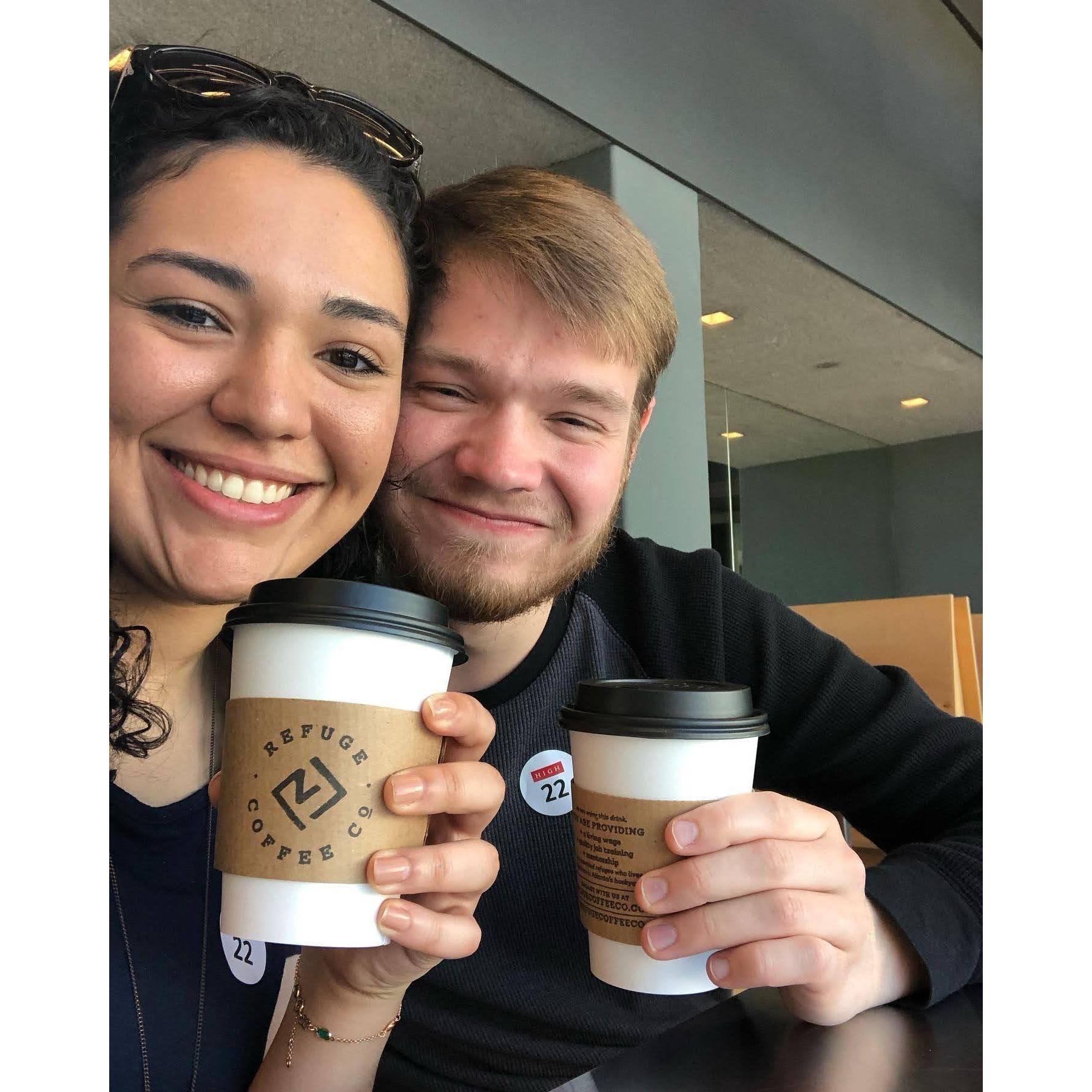 One of our favorite things to do is to try new coffees. When we have deep and thoughtful talks we call it our Coffee and Milk Podcast. Double-meaning the color of our skins and our love for coffee.