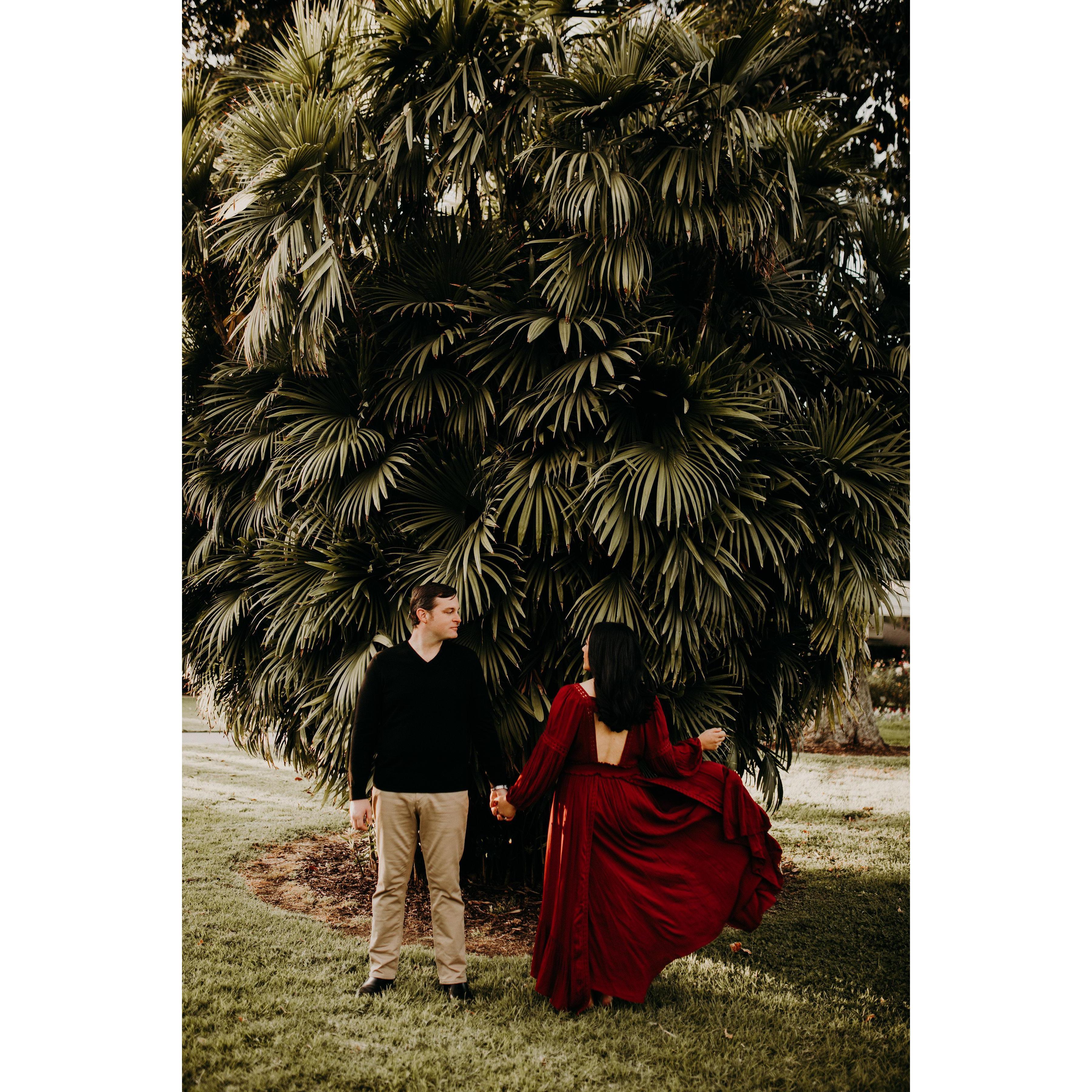 On the grounds of the former Wrigley mansion in Pasadena, CA.