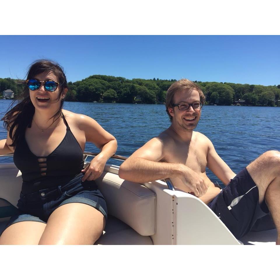 Enjoying the summer at Brian’s groomsman Tanner’s lake house