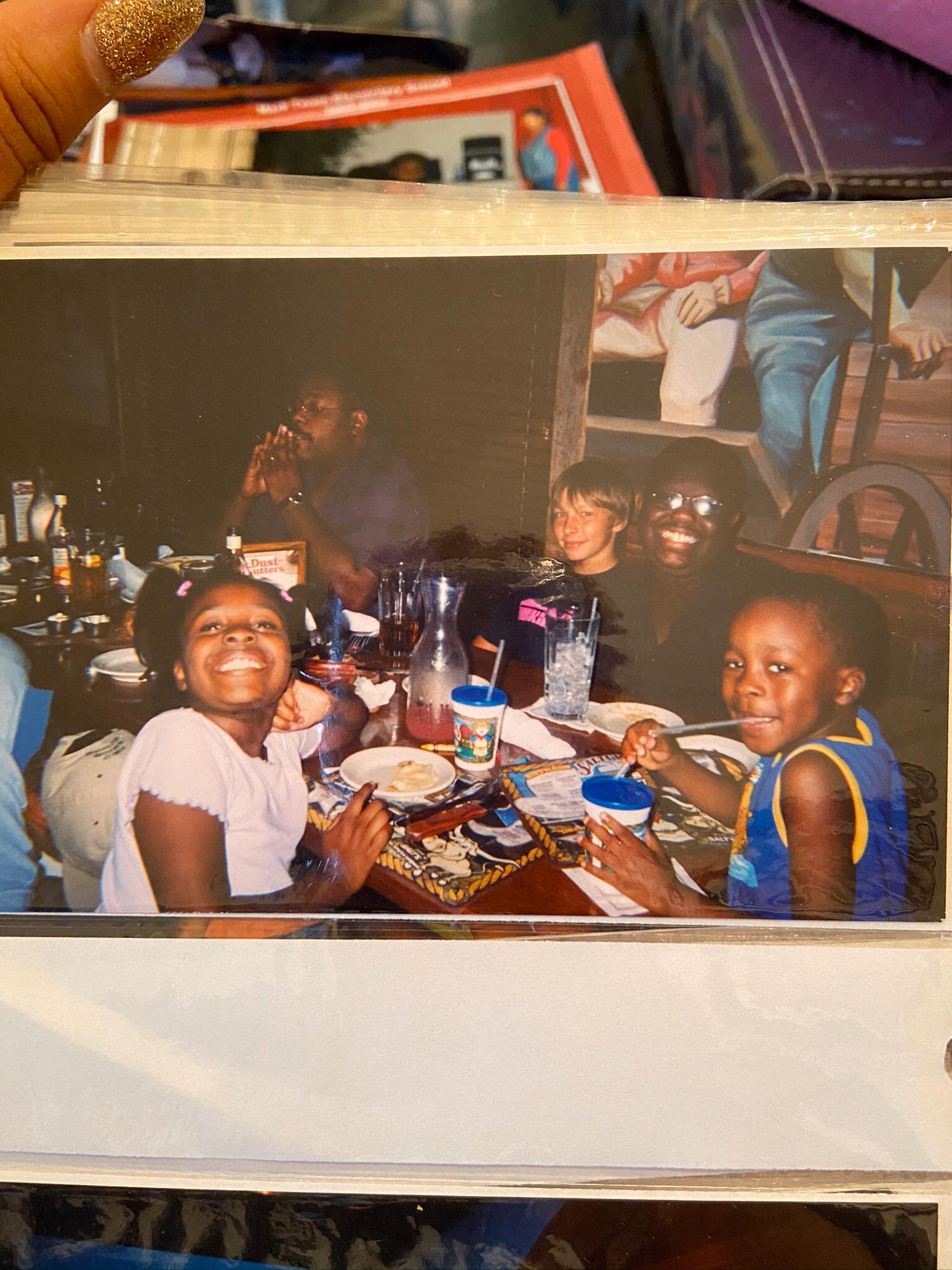 Daddy, Jade, Julian, and Jordan out to eat