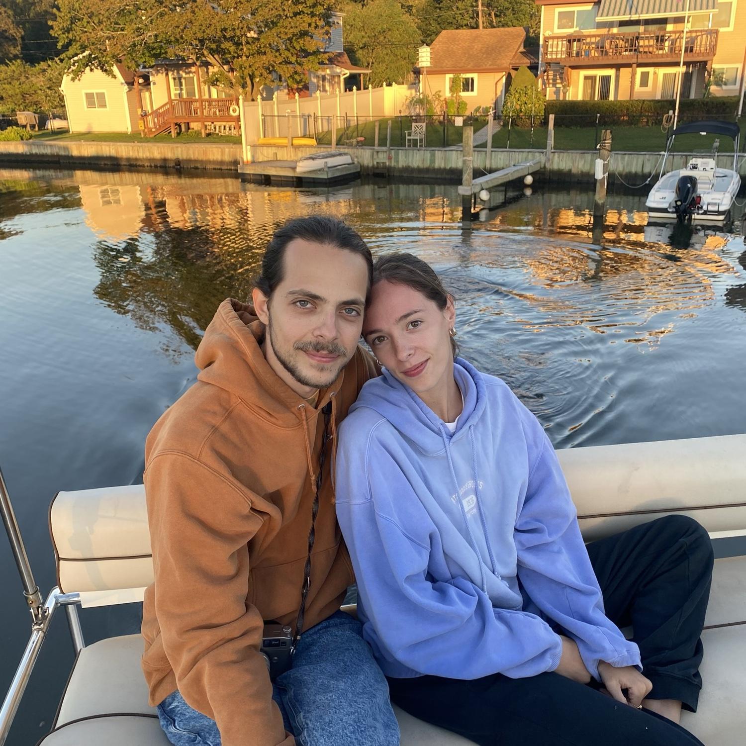 Krisz’s first boat ride in the bay