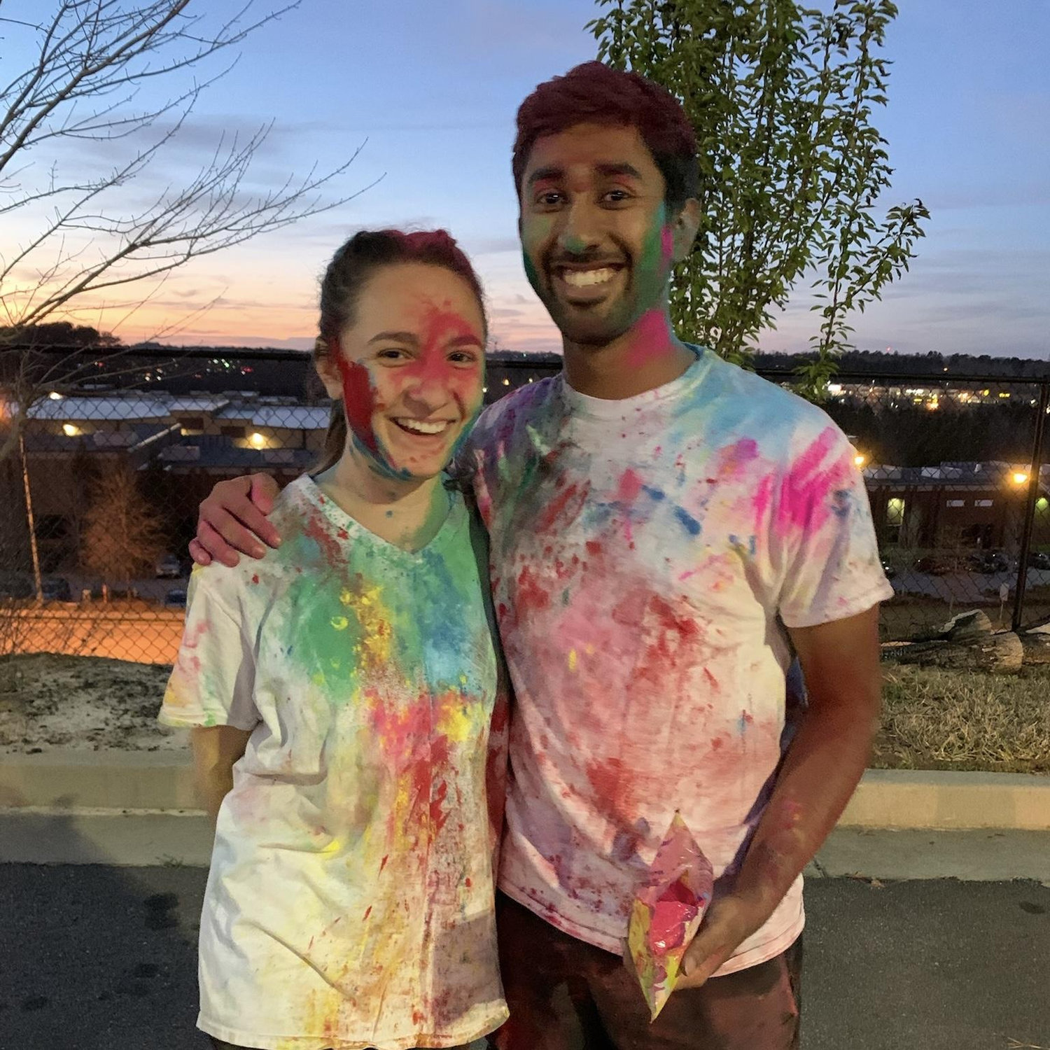 getting colorful playing holi