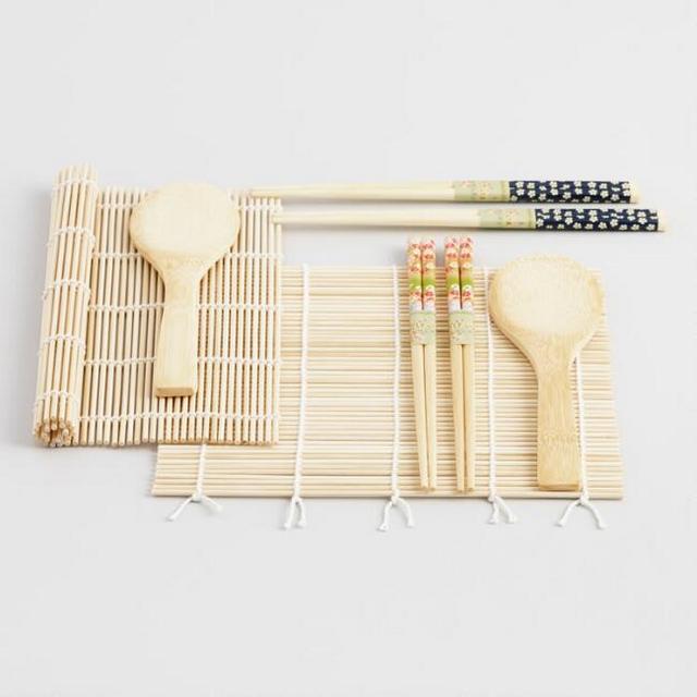 3-Piece Bamboo Sushi Sets, Set of 2