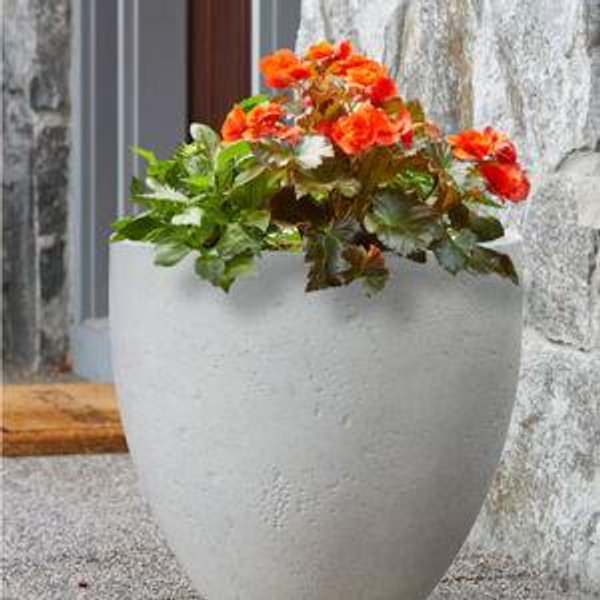 allen + roth Round 19.02-in W x 18.02-in H x 19.02-in D White Resin Indoor/Outdoor Planter