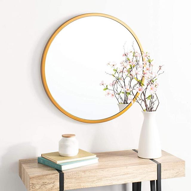 Safavieh Home Eason Brass Round 30-inch Decorative Accent Mirror