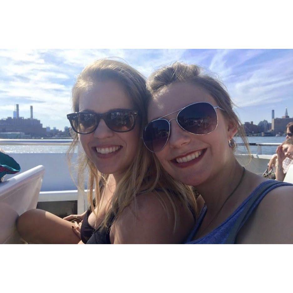 Riding the ferry from our old studio apartment in Long Island City. Our first (and tiniest) place together!
