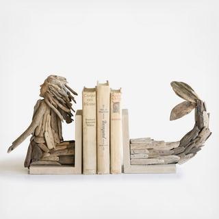 Waterside Driftwood Mermaid Bookend, Set of 2