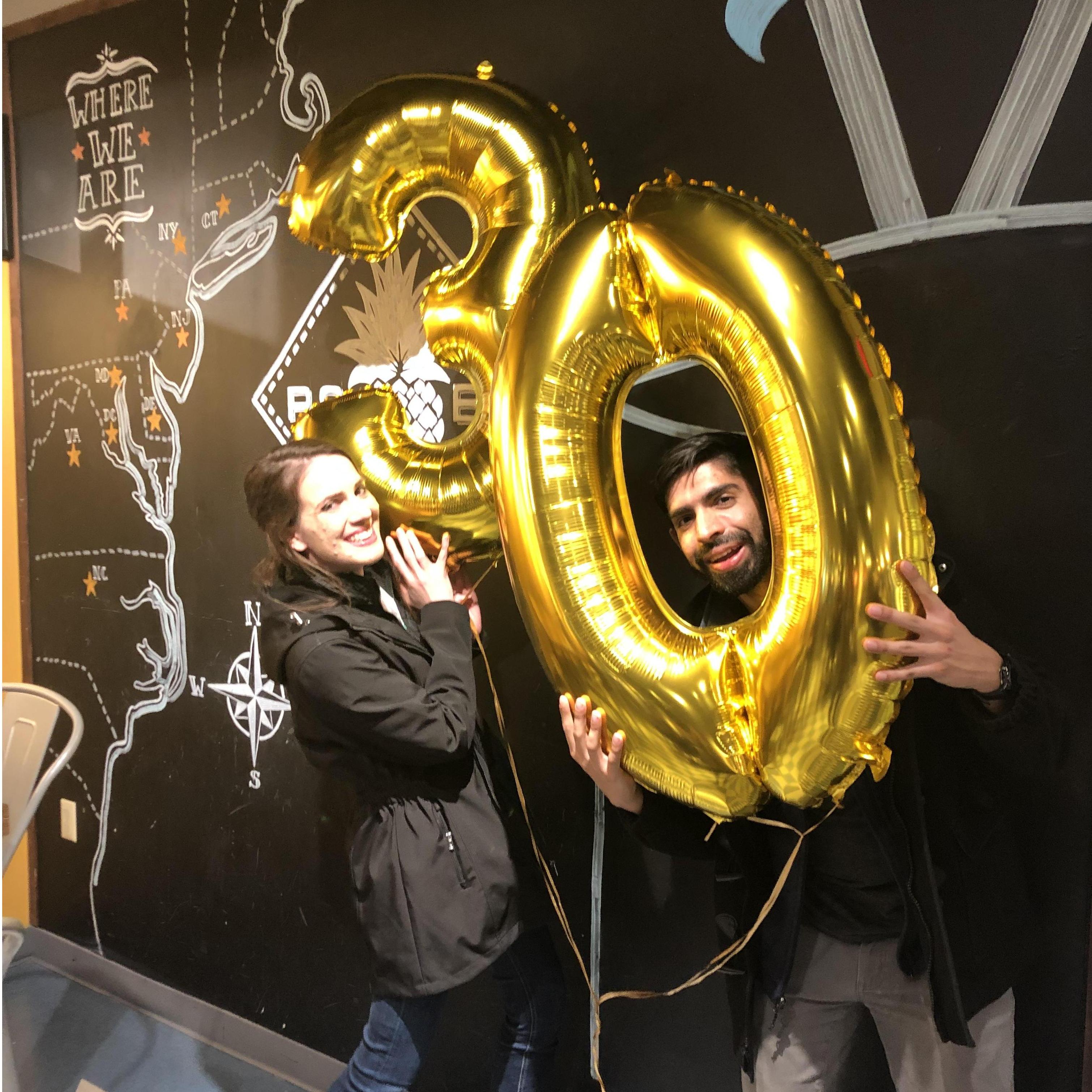 Ana was able to surprise Kush for his 30th Birthday with a party at Port City in Alexandria!