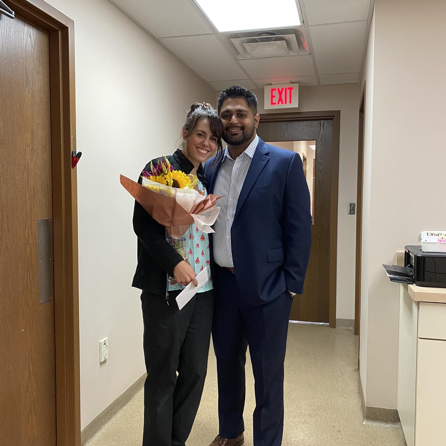 He surprised me with flowers for my birthday
