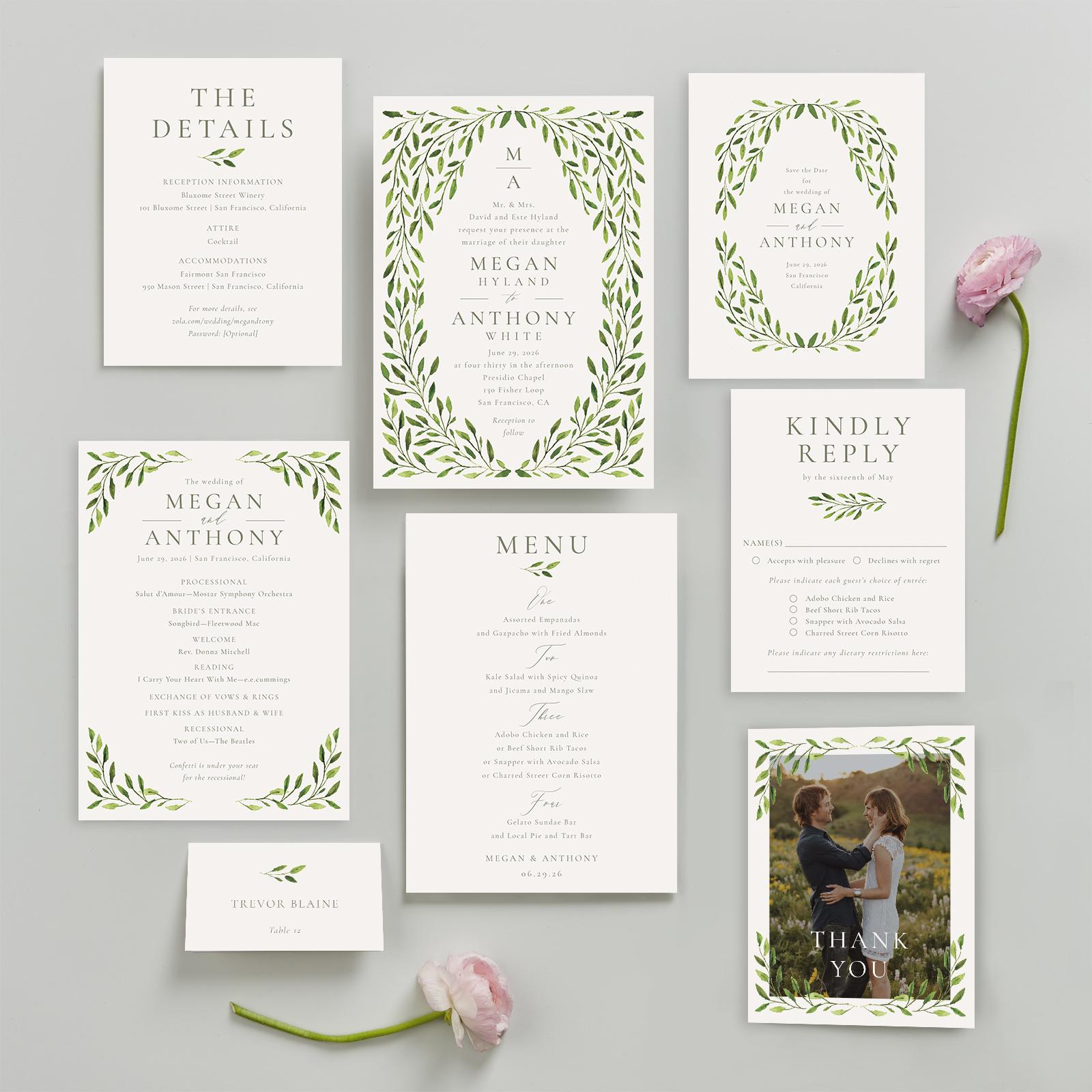 Zola Wedding Place Cards Thornton