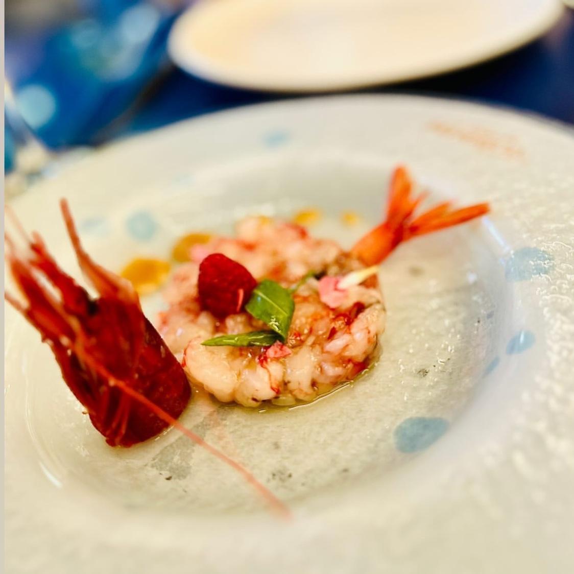 Scampi tartare, at A’ Figlia ro’ Marenaro.