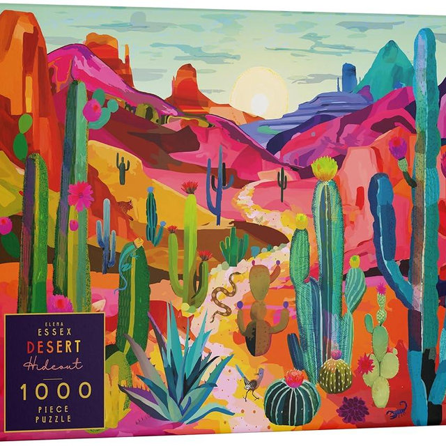 Elena Essex 1000 Piece Puzzle for Adults - Desert Hideout | Puzzles | Puzzles for Adults 1000 Pieces | Cool Cactus National Parks Jigsaw Puzzles | jigsaws Size 20x28 inches