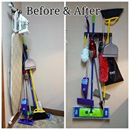 Berry Ave Broom Holder and Garden Tool Organizer for Rake or Mop Handles Up To 1.25-Inches