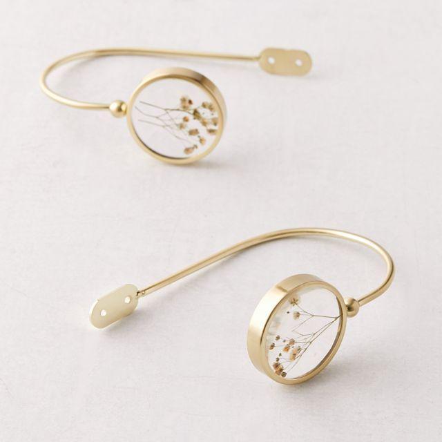 Pressed Floral Curtain Tie-Back Set