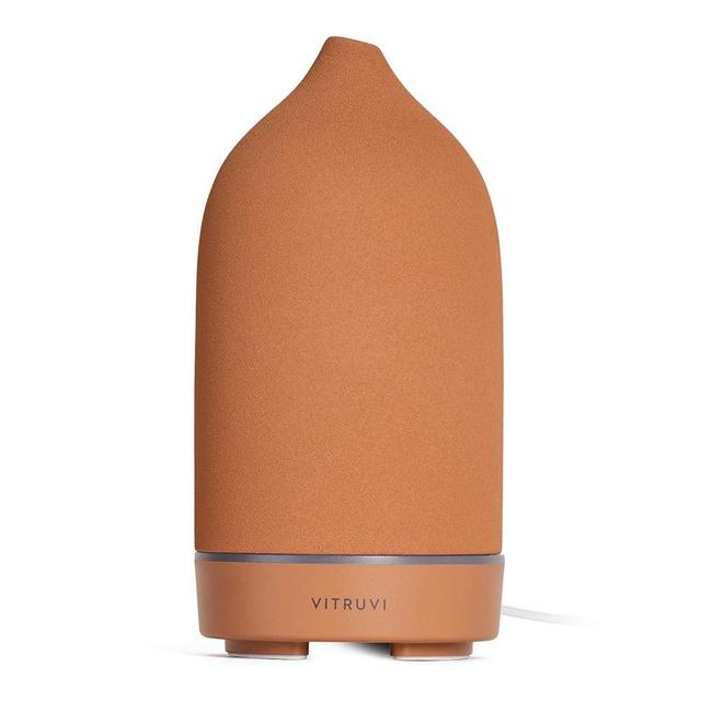 Vitruvi Stone Diffuser, Ceramic Ultrasonic Essential Oil Diffuser for Aromatherapy, Terracotta, 90ml Capacity